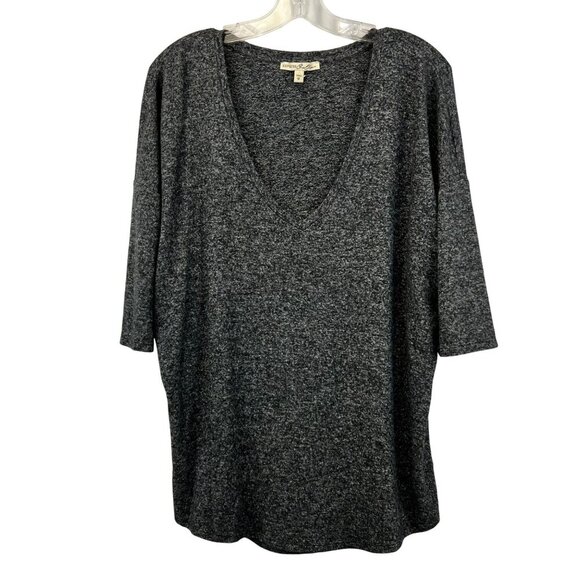 Express Womens Oversized Sweater Lightweight 3/4 Sleeve Black/Gray M Soft - Picture 1 of 6